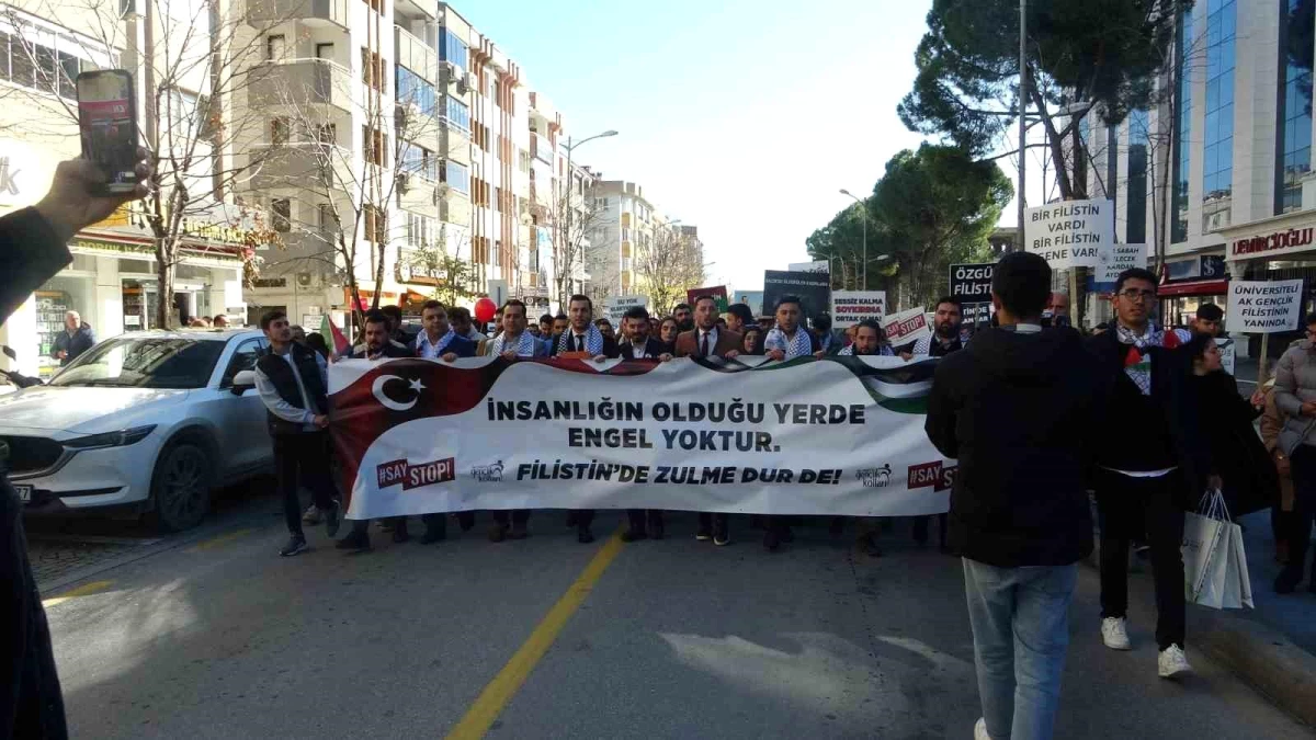 AK Parti Muğla İl Başkanlığı, Filistin'deki zulme karşı yürüyüş düzenledi