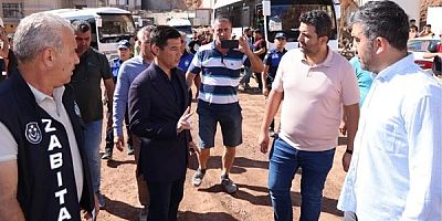 Marmaris Belediye Başkanı Ünlü, yasağa rağmen çalışmaların devam ettiği otel inşaatına baskın yaptı